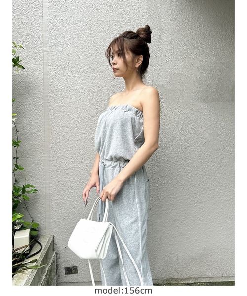 EGOIST（エゴイスト）の「ポケットロゴパイルベアオールインワン（つなぎ/オールインワン・レディース・グレー/ブラック・FREE）」の8枚目の写真