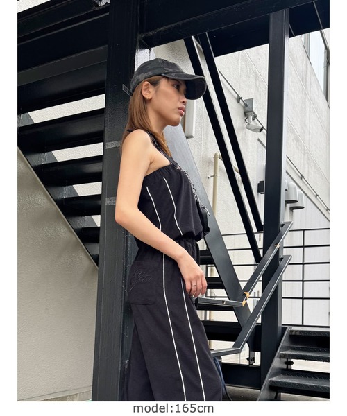 EGOIST（エゴイスト）の「ポケットロゴパイルベアオールインワン（つなぎ/オールインワン・レディース・グレー/ブラック・FREE）」の11枚目の写真