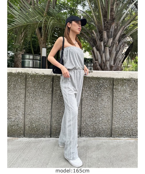 EGOIST（エゴイスト）の「ポケットロゴパイルベアオールインワン（つなぎ/オールインワン・レディース・グレー/ブラック・FREE）」の12枚目の写真