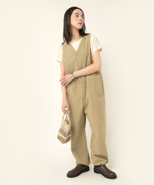 RNA-N（アールエヌエーエヌ）の「M2486 綿ヘンプヘムギャザープルオーバー（Tシャツ/カットソー・レディース・キャメル/ブラック/オフホワイト・FREE）」の6枚目の写真