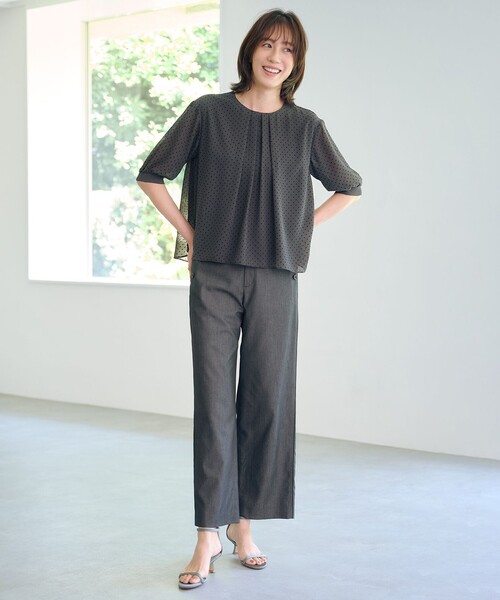 美品　ジェイプレス　24SS ボイルドワッシャー ブルゾン 洗える　8分袖 美品 ジェイプレス 24SS ボイルドワッシャー ブルゾン 洗える 8分袖 J