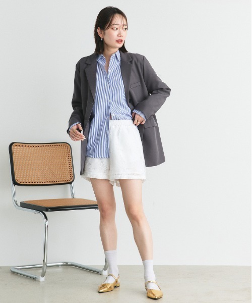 ad thie（アドティエ）の「シアーレース ショートパンツ（その他パンツ・レディース・オフホワイト/ブラック・FREE）」の3枚目の写真