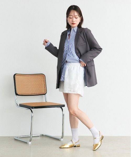 ad thie（アドティエ）の「シアーレース ショートパンツ（その他パンツ・レディース・オフホワイト/ブラック・FREE）」の4枚目の写真