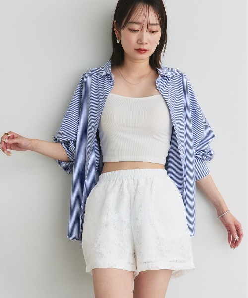 ad thie（アドティエ）の「シアーレース ショートパンツ（その他パンツ・レディース・オフホワイト/ブラック・FREE）」の7枚目の写真