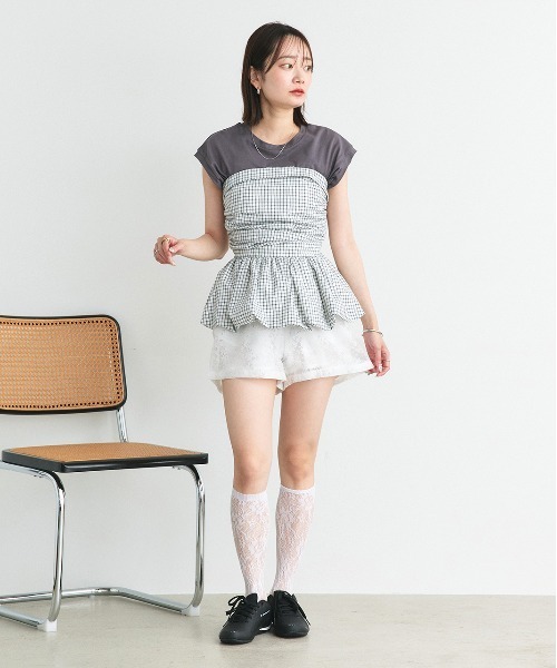 ad thie（アドティエ）の「シアーレース ショートパンツ（その他パンツ・レディース・オフホワイト/ブラック・FREE）」の19枚目の写真