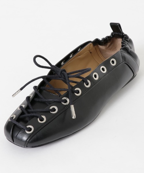 セール】GANNI Eyelets Lace Up Ballerina（バレエシューズ