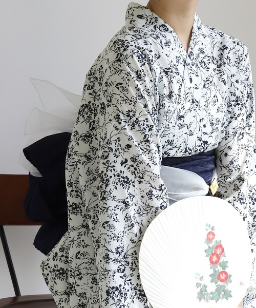 ワンピース浴衣3点セット（キャミワンピース+羽織り+兵児帯