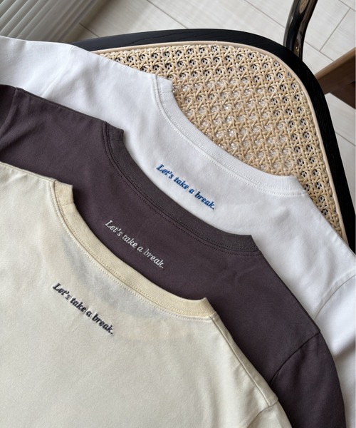 COLONY 2139(コロニートゥーワンスリーナイン)の「バックロゴ刺繍コンパクトTシャツ(Tシャツ/カットソー・レディース・イエロー/オフホワイト/チャコールグレー・FREE)」の13枚目の写真