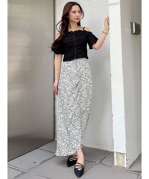 MERCURYDUO(マーキュリーデュオ)の「ドロストギャザーコンパクトカットソー(Tシャツ/カットソー・レディース・ラベンダー/ブラック/オフホワイト・FREE)」の14枚目の写真