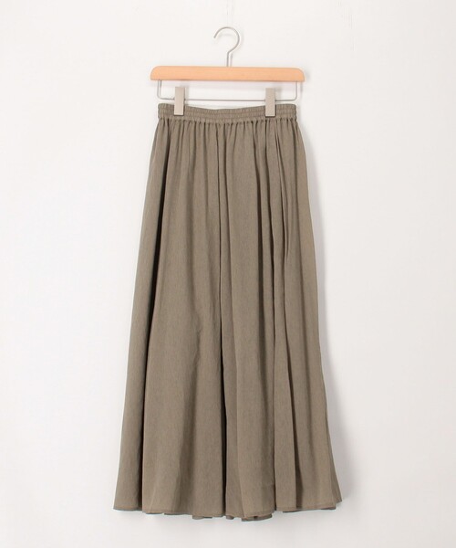 MICO COULIER（ミコクリエ）の「麻調シアーパネルフレアスカート（スカート・レディース・パープル/カーキ/ブラック・38/36）」の8枚目の写真