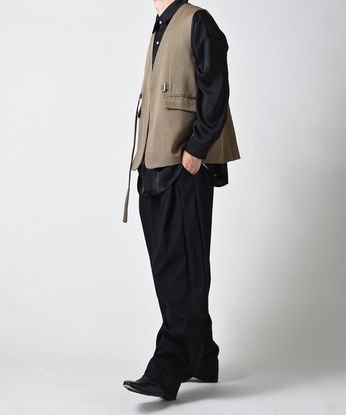 AMERI ワイドスラックス AMERI(アメリヴィンテージ) / 21ss/CENTER SLIT LOOSE PANTS