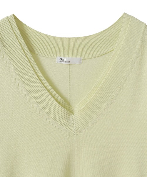 CRAFT STANDARD BOUTIQUE（クラフトスタンダードブティック）の「バックギャザーVネックニットベスト◆（ベスト・レディース・ブラック/ホワイト/ライトイエロー・FREE）」の8枚目の写真