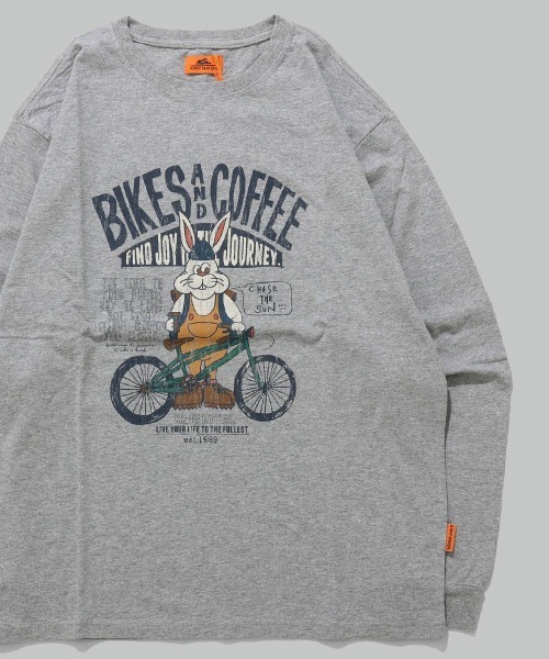 KRIFF MAYER（クリフメイヤー）の「【コットン100%ボディ】クリフラビットロンT(自転車)（Tシャツ/カットソー・メンズ・グレー/オフホワイト/ライトグリーン/ブラック・LARGE/MEDIUM/X-LARGE）」の2枚目の写真