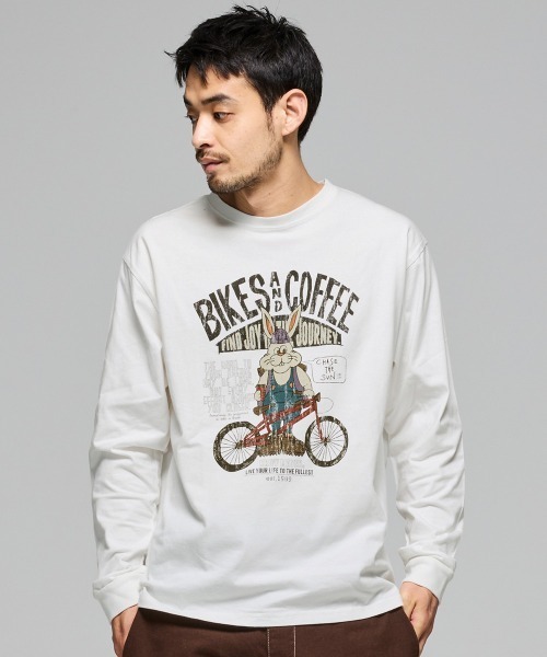 KRIFF MAYER（クリフメイヤー）の「【コットン100%ボディ】クリフラビットロンT(自転車)（Tシャツ/カットソー・メンズ・グレー/オフホワイト/ライトグリーン/ブラック・LARGE/MEDIUM/X-LARGE）」の3枚目の写真