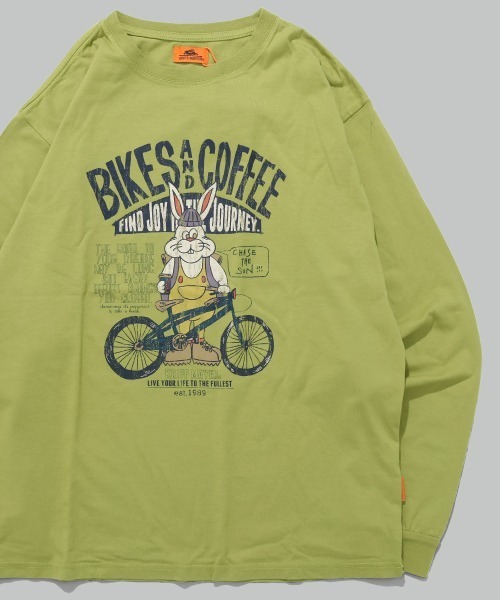 KRIFF MAYER（クリフメイヤー）の「【コットン100%ボディ】クリフラビットロンT(自転車)（Tシャツ/カットソー・メンズ・グレー/オフホワイト/ライトグリーン/ブラック・LARGE/MEDIUM/X-LARGE）」の4枚目の写真