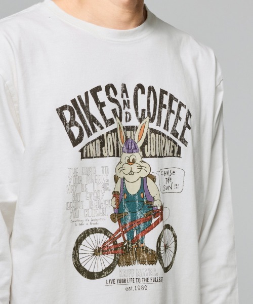 KRIFF MAYER（クリフメイヤー）の「【コットン100%ボディ】クリフラビットロンT(自転車)（Tシャツ/カットソー・メンズ・グレー/オフホワイト/ライトグリーン/ブラック・LARGE/MEDIUM/X-LARGE）」の16枚目の写真