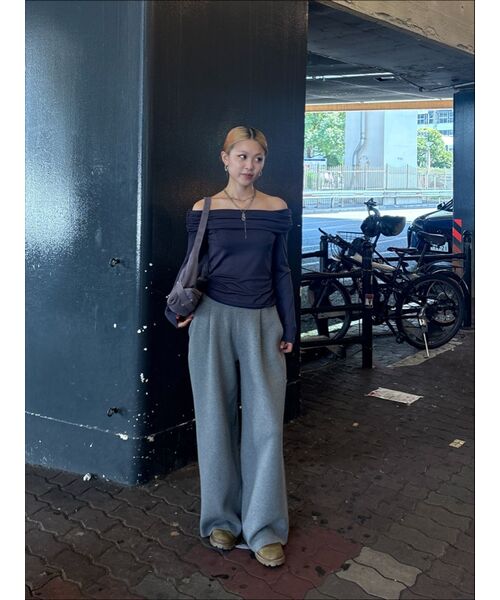 Oriens JOURNAL STANDARD（オリエンス ジャーナルスタンダード）の「ニットスウェットパンツ（その他パンツ・レディース・ネイビー/ホワイト/グレー・FREE）」の7枚目の写真