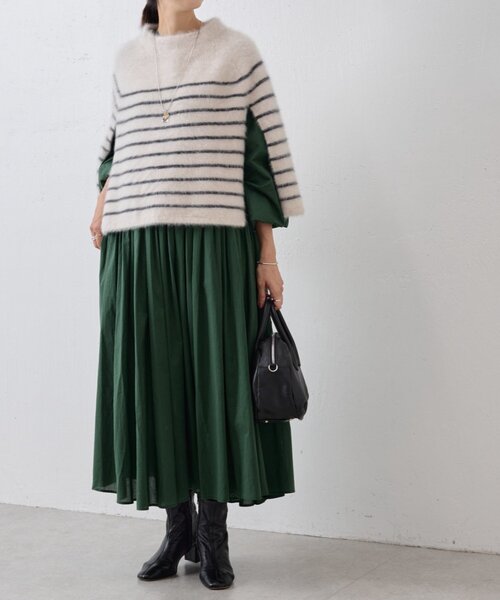 ベアズリー　ファーニットポンチョ　ホワイト セール】ファーニットポンチョ（ニット/セーター）｜BEARDSLEY