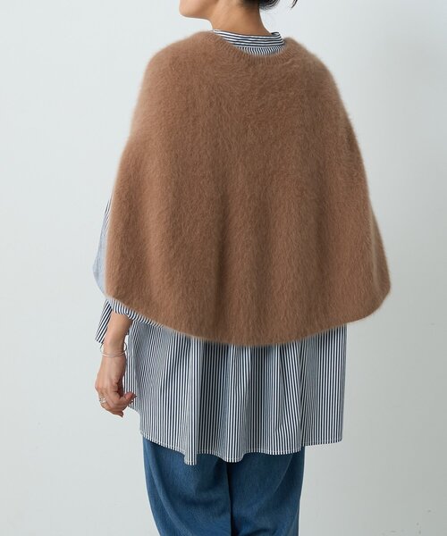 BEARDSLEY ファーニットポンチョ/モカ ファーニットポンチョ（ニット/セーター）｜BEARDSLEY（ビアズリー）の