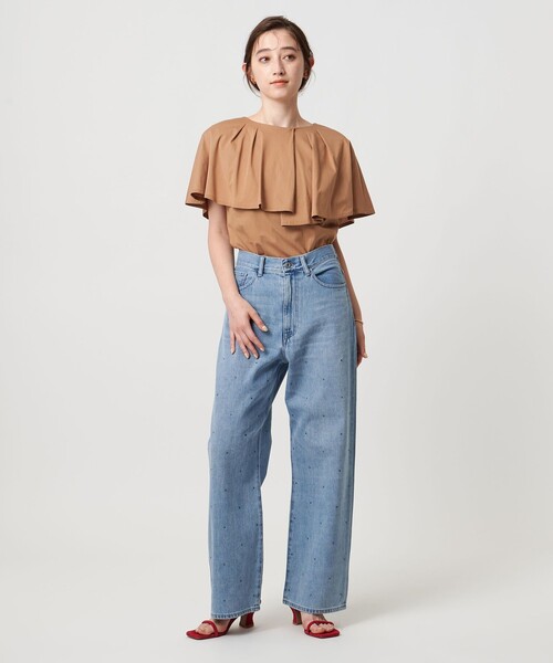 UNITED ARROWS(ユナイテッドアローズ)の「ケープフリルカバー2WAY Tシャツ(Tシャツ/カットソー・レディース・ブラック/ホワイト/ベージュ・FREE)」の6枚目の写真