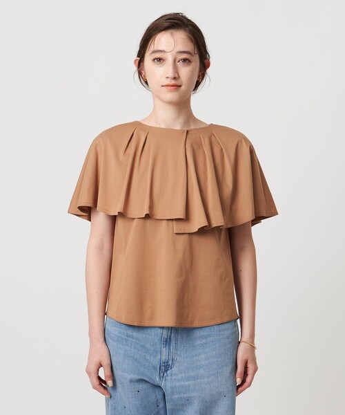 UNITED ARROWS(ユナイテッドアローズ)の「ケープフリルカバー2WAY Tシャツ(Tシャツ/カットソー・レディース・ブラック/ホワイト/ベージュ・FREE)」の13枚目の写真