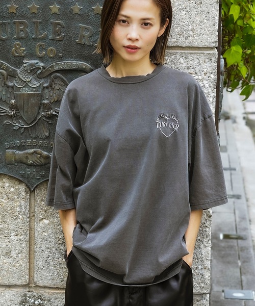 THRASHER(スラッシャー)の「HEART FLAME PIGMENT S/S T-SHIRTS/スラッシャーハートフレームロゴピグメント半袖T-シャツ(Tシャツ/カットソー・メンズ・ブラウン/グレー/チャコールグレー・MEDIUM/LARGE/X-LARGE)」の16枚目の写真