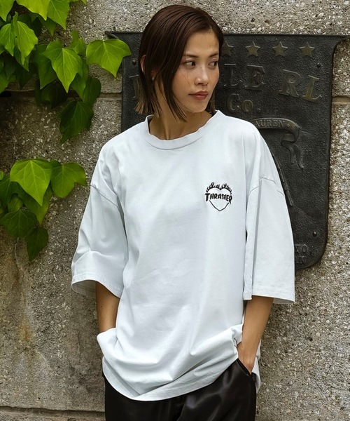 THRASHER(スラッシャー)の「HEART FLAME PIGMENT S/S T-SHIRTS/スラッシャーハートフレームロゴピグメント半袖T-シャツ(Tシャツ/カットソー・メンズ・ブラウン/グレー/チャコールグレー・MEDIUM/LARGE/X-LARGE)」の5枚目の写真