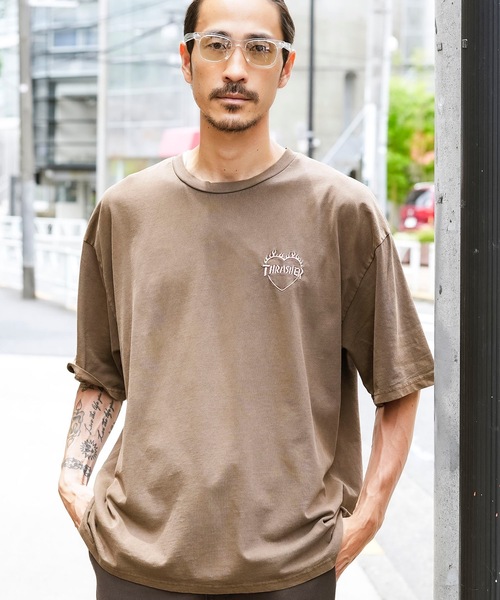 THRASHER(スラッシャー)の「HEART FLAME PIGMENT S/S T-SHIRTS/スラッシャーハートフレームロゴピグメント半袖T-シャツ(Tシャツ/カットソー・メンズ・ブラウン/グレー/チャコールグレー・MEDIUM/LARGE/X-LARGE)」の10枚目の写真