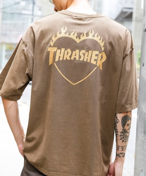 THRASHER(スラッシャー)の「HEART FLAME PIGMENT S/S T-SHIRTS/スラッシャーハートフレームロゴピグメント半袖T-シャツ(Tシャツ/カットソー・メンズ・ブラウン/グレー/チャコールグレー・MEDIUM/LARGE/X-LARGE)」の12枚目の写真