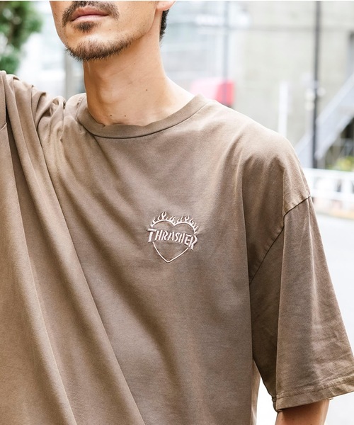 THRASHER(スラッシャー)の「HEART FLAME PIGMENT S/S T-SHIRTS/スラッシャーハートフレームロゴピグメント半袖T-シャツ(Tシャツ/カットソー・メンズ・ブラウン/グレー/チャコールグレー・MEDIUM/LARGE/X-LARGE)」の13枚目の写真