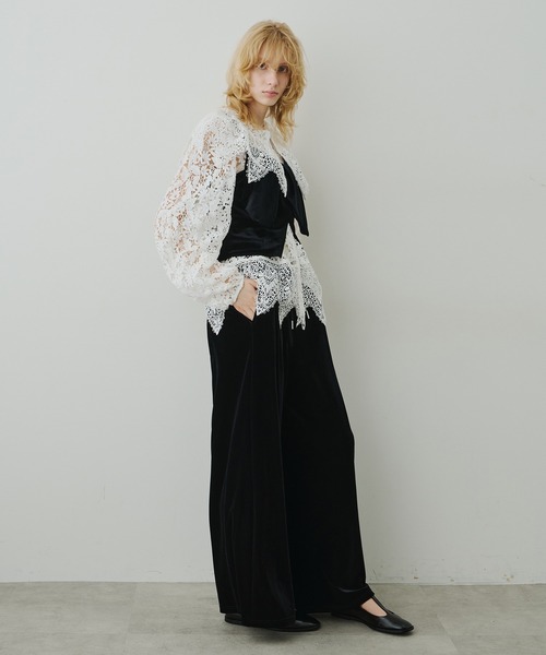 LA BELLE ETUDE（ラベルエチュード）の「ベロアワイドパンツ（その他パンツ・レディース・グレー/ブラック/ブラウン・1/0）」の19枚目の写真