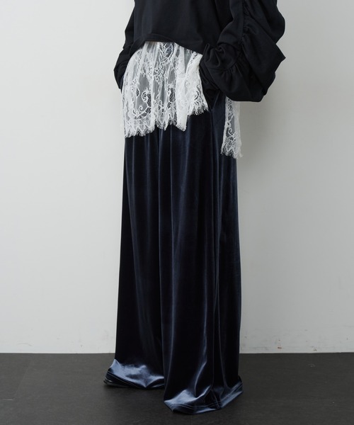 LA BELLE ETUDE（ラベルエチュード）の「ベロアワイドパンツ（その他パンツ・レディース・グレー/ブラック/ブラウン・1/0）」の10枚目の写真