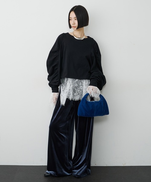 LA BELLE ETUDE（ラベルエチュード）の「ベロアワイドパンツ（その他パンツ・レディース・グレー/ブラック/ブラウン・1/0）」の6枚目の写真