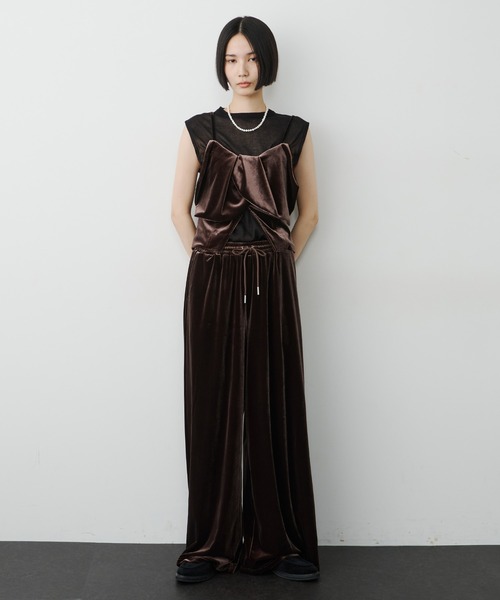 LA BELLE ETUDE（ラベルエチュード）の「ベロアワイドパンツ（その他パンツ・レディース・グレー/ブラック/ブラウン・1/0）」の18枚目の写真