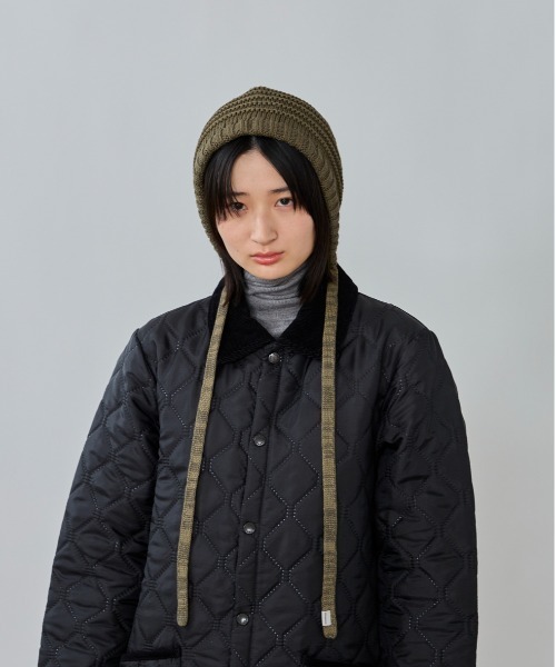 OVERRIDE（オーバーライド）の「OVERRIDE  KNIT HOOD BEANIE SGP / オーバーライド（ニットキャップ/ビーニー・レディース・オリーブ/ブラック/パープル・57~59cm）」の2枚目の写真