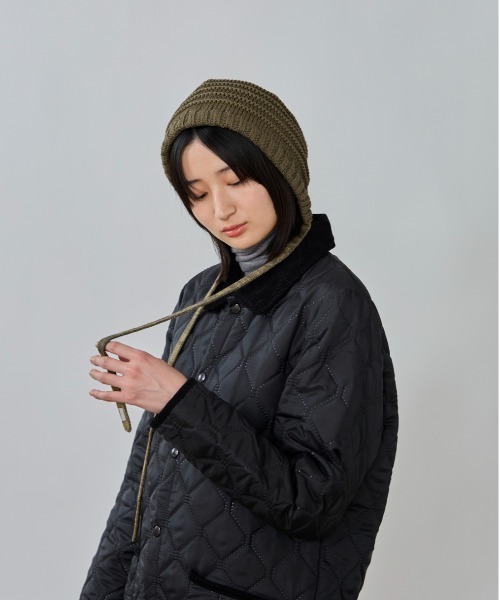 OVERRIDE（オーバーライド）の「OVERRIDE  KNIT HOOD BEANIE SGP / オーバーライド（ニットキャップ/ビーニー・レディース・オリーブ/ブラック/パープル・57~59cm）」の6枚目の写真
