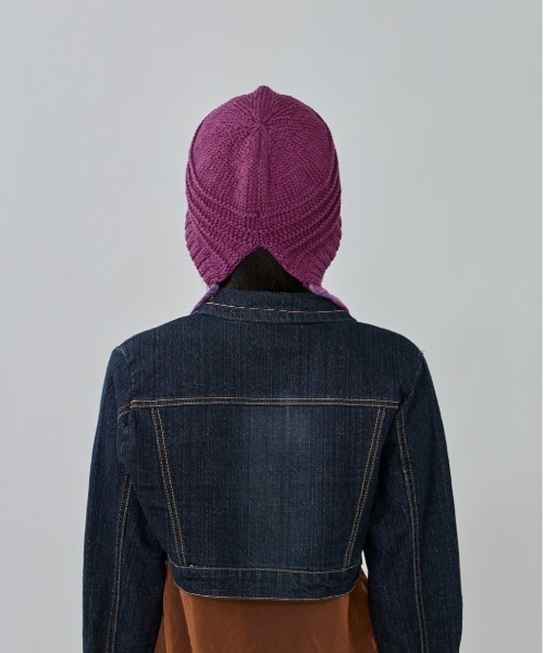 OVERRIDE（オーバーライド）の「OVERRIDE  KNIT HOOD BEANIE SGP / オーバーライド（ニットキャップ/ビーニー・レディース・オリーブ/ブラック/パープル・57~59cm）」の14枚目の写真