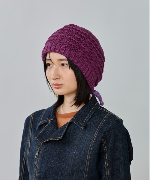 OVERRIDE（オーバーライド）の「OVERRIDE  KNIT HOOD BEANIE SGP / オーバーライド（ニットキャップ/ビーニー・レディース・オリーブ/ブラック/パープル・57~59cm）」の17枚目の写真