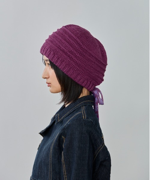 OVERRIDE（オーバーライド）の「OVERRIDE  KNIT HOOD BEANIE SGP / オーバーライド（ニットキャップ/ビーニー・レディース・オリーブ/ブラック/パープル・57~59cm）」の18枚目の写真