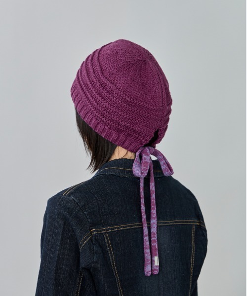 OVERRIDE（オーバーライド）の「OVERRIDE  KNIT HOOD BEANIE SGP / オーバーライド（ニットキャップ/ビーニー・レディース・オリーブ/ブラック/パープル・57~59cm）」の19枚目の写真