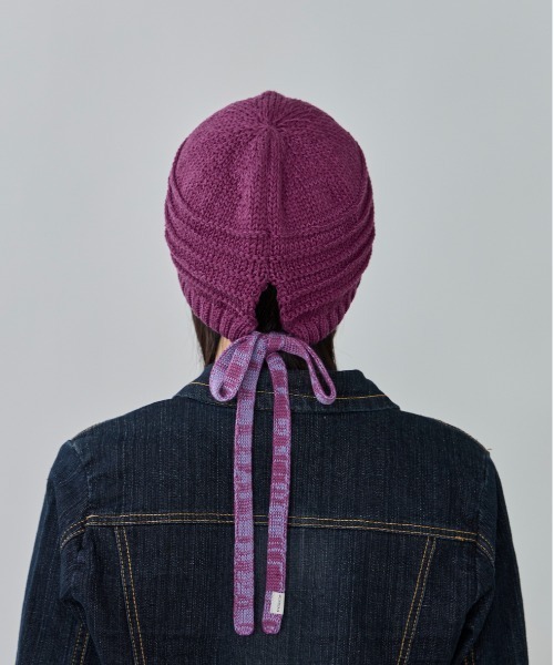 OVERRIDE（オーバーライド）の「OVERRIDE  KNIT HOOD BEANIE SGP / オーバーライド（ニットキャップ/ビーニー・レディース・オリーブ/ブラック/パープル・57~59cm）」の20枚目の写真