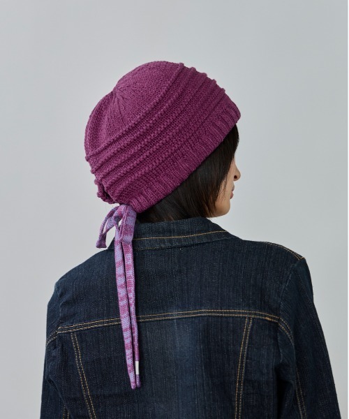 OVERRIDE（オーバーライド）の「OVERRIDE  KNIT HOOD BEANIE SGP / オーバーライド（ニットキャップ/ビーニー・レディース・オリーブ/ブラック/パープル・57~59cm）」の21枚目の写真