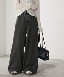 【forksy.】パウダー加工コットンツイルワイドパンツ