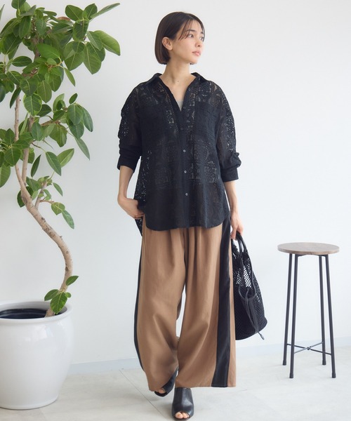 KATHARINE ROSS（キャサリンロス）の「【KATHARINE ROSS】レースシャツ（シャツ/ブラウス・レディース・ブラック/ホワイト・MEDIUM）」の3枚目の写真