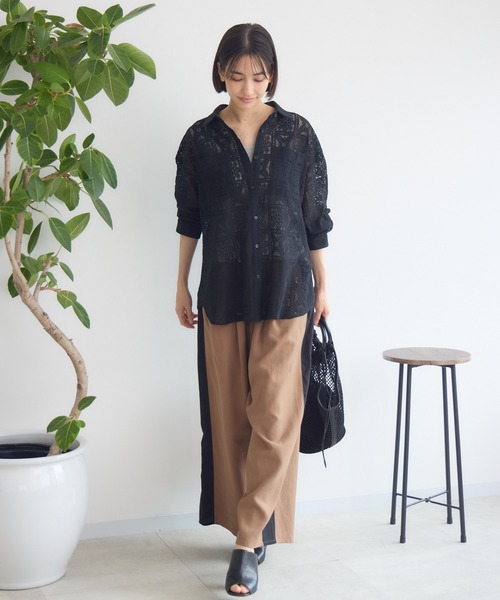 KATHARINE ROSS（キャサリンロス）の「【KATHARINE ROSS】レースシャツ（シャツ/ブラウス・レディース・ブラック/ホワイト・MEDIUM）」の4枚目の写真