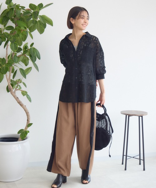 KATHARINE ROSS（キャサリンロス）の「【KATHARINE ROSS】レースシャツ（シャツ/ブラウス・レディース・ブラック/ホワイト・MEDIUM）」の6枚目の写真