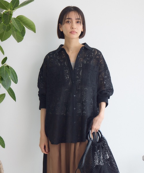 KATHARINE ROSS（キャサリンロス）の「【KATHARINE ROSS】レースシャツ（シャツ/ブラウス・レディース・ブラック/ホワイト・MEDIUM）」の8枚目の写真