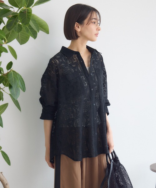 KATHARINE ROSS（キャサリンロス）の「【KATHARINE ROSS】レースシャツ（シャツ/ブラウス・レディース・ブラック/ホワイト・MEDIUM）」の9枚目の写真