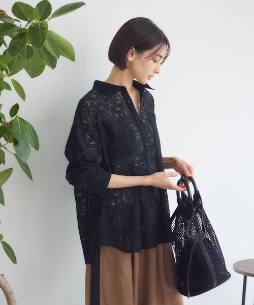 KATHARINE ROSS（キャサリンロス）の「【KATHARINE ROSS】レースシャツ（シャツ/ブラウス・レディース・ブラック/ホワイト・MEDIUM）」の10枚目の写真