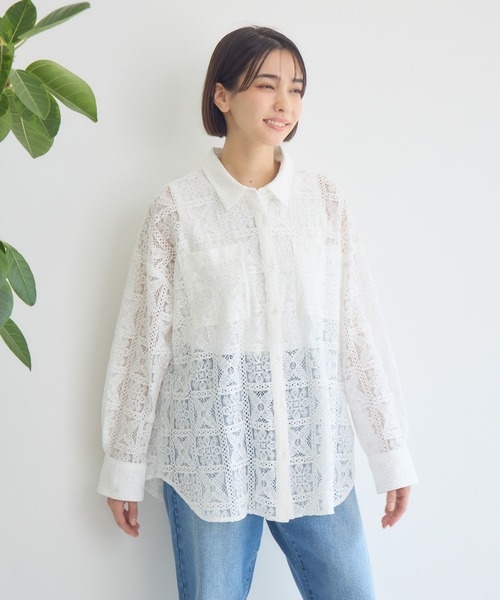 KATHARINE ROSS（キャサリンロス）の「【KATHARINE ROSS】レースシャツ（シャツ/ブラウス・レディース・ブラック/ホワイト・MEDIUM）」の20枚目の写真